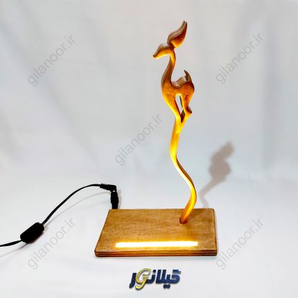 چراغ خواب چوبی طرح غزال
